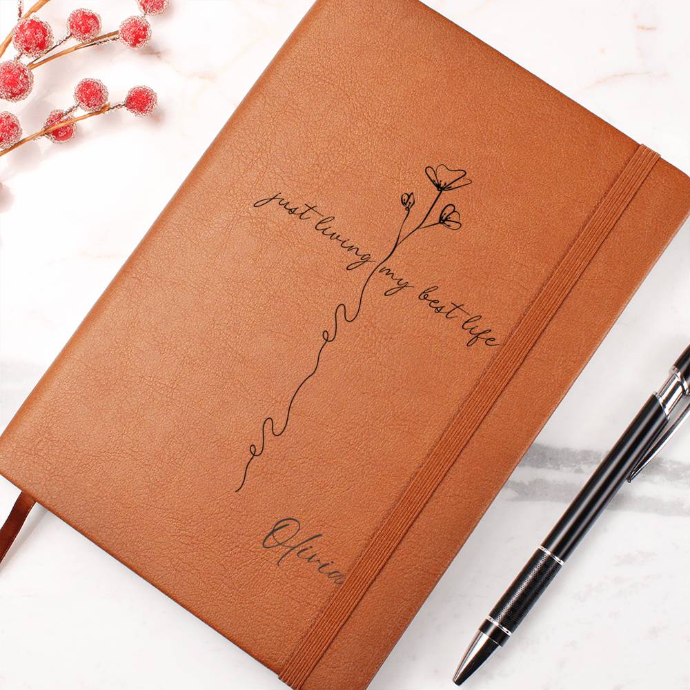 Custom Leather Journal, Personalized Quote with Name, Great Gift for any Occasion, Birthday Gifts for Her