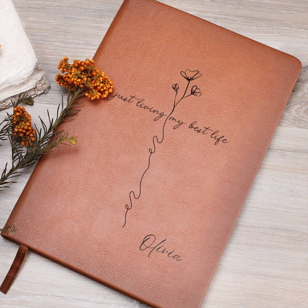 Custom Leather Journal, Personalized Quote with Name, Great Gift for any Occasion, Birthday Gifts for Her
