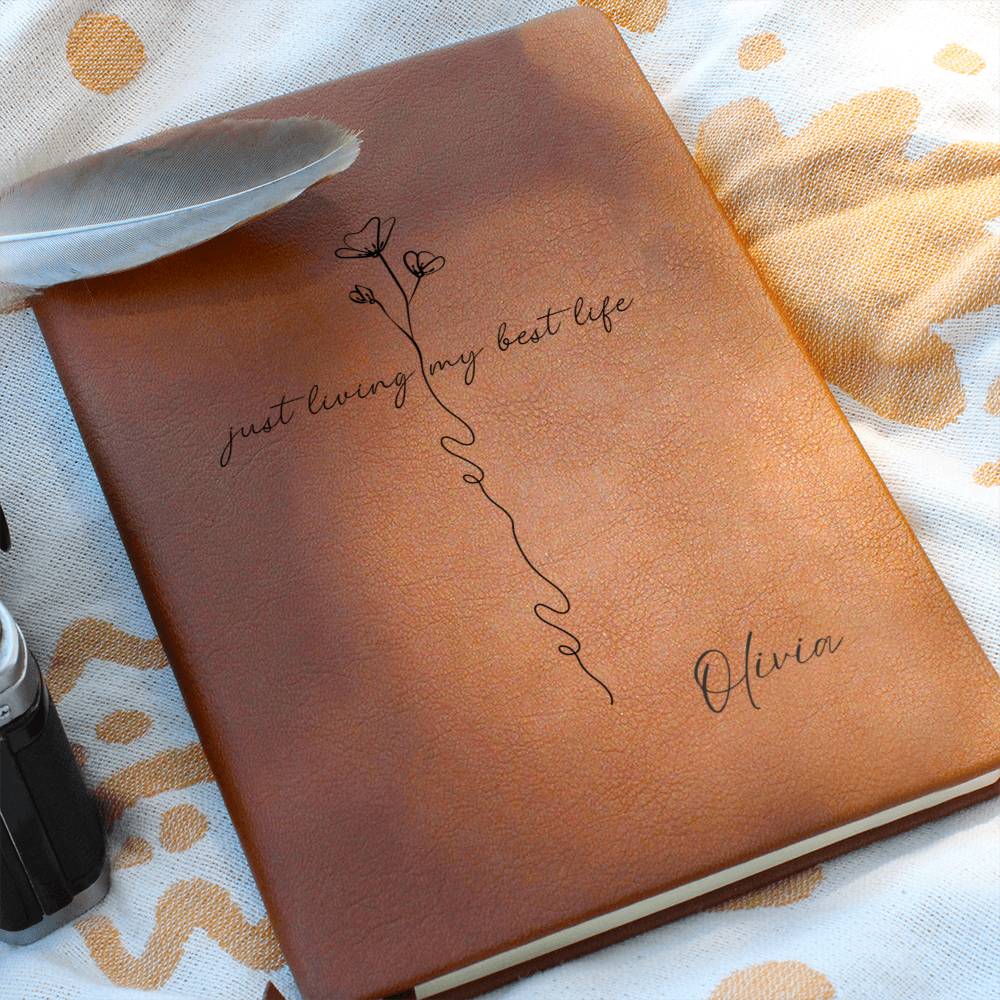 Custom Leather Journal, Personalized Quote with Name, Great Gift for any Occasion, Birthday Gifts for Her