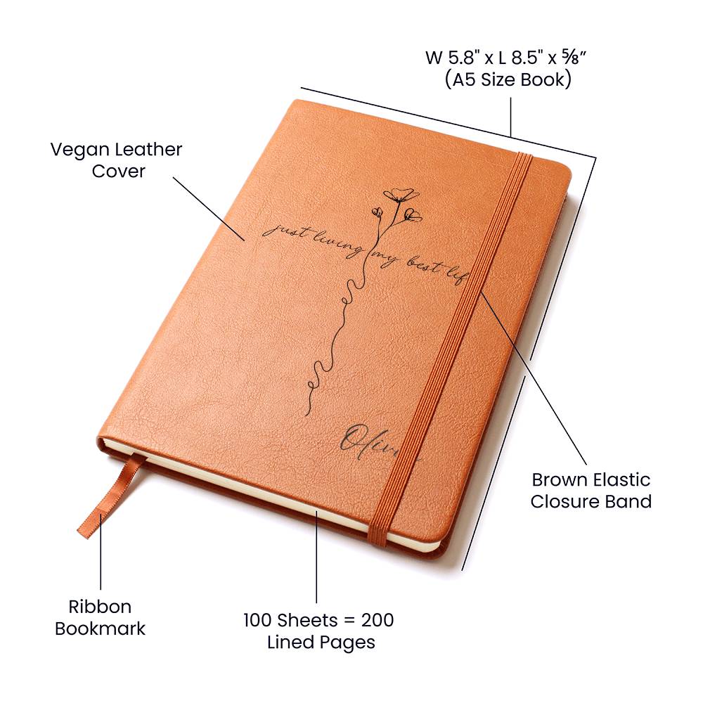 Custom Leather Journal, Personalized Quote with Name, Great Gift for any Occasion, Birthday Gifts for Her