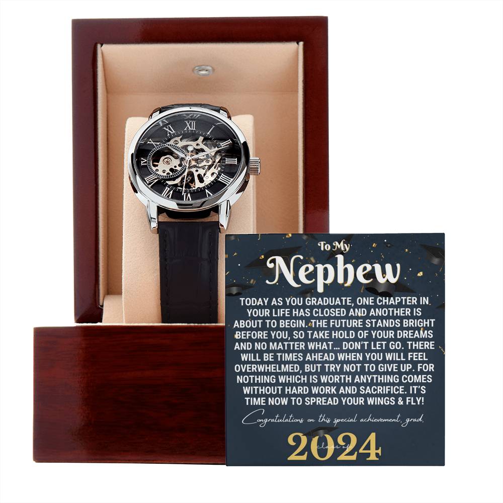Nephew Graduation Gift from Aunt Uncle, Nephew Graduation Watch, Gift for Nephew, Meaningful Graduation Gift fro Nephew, Unique Nephew Gift