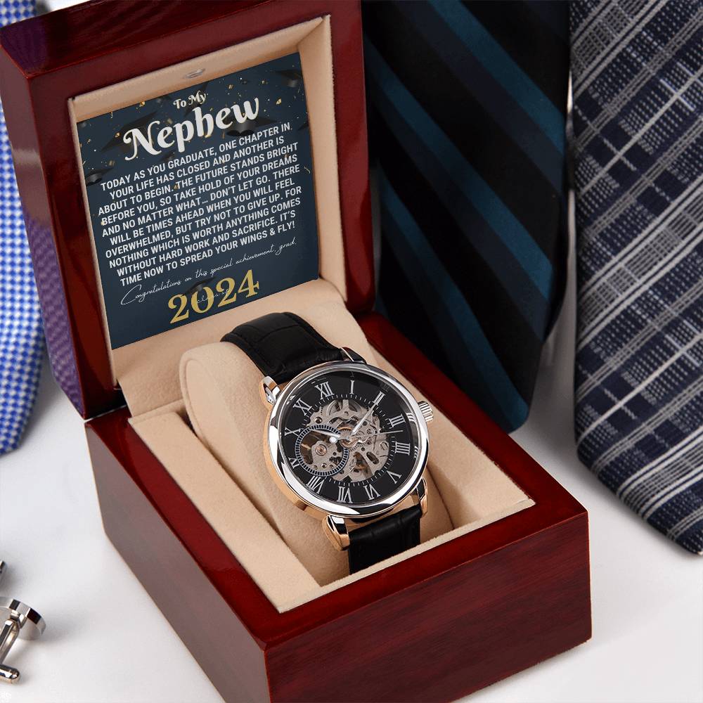 Nephew Graduation Gift from Aunt Uncle, Nephew Graduation Watch, Gift for Nephew, Meaningful Graduation Gift fro Nephew, Unique Nephew Gift