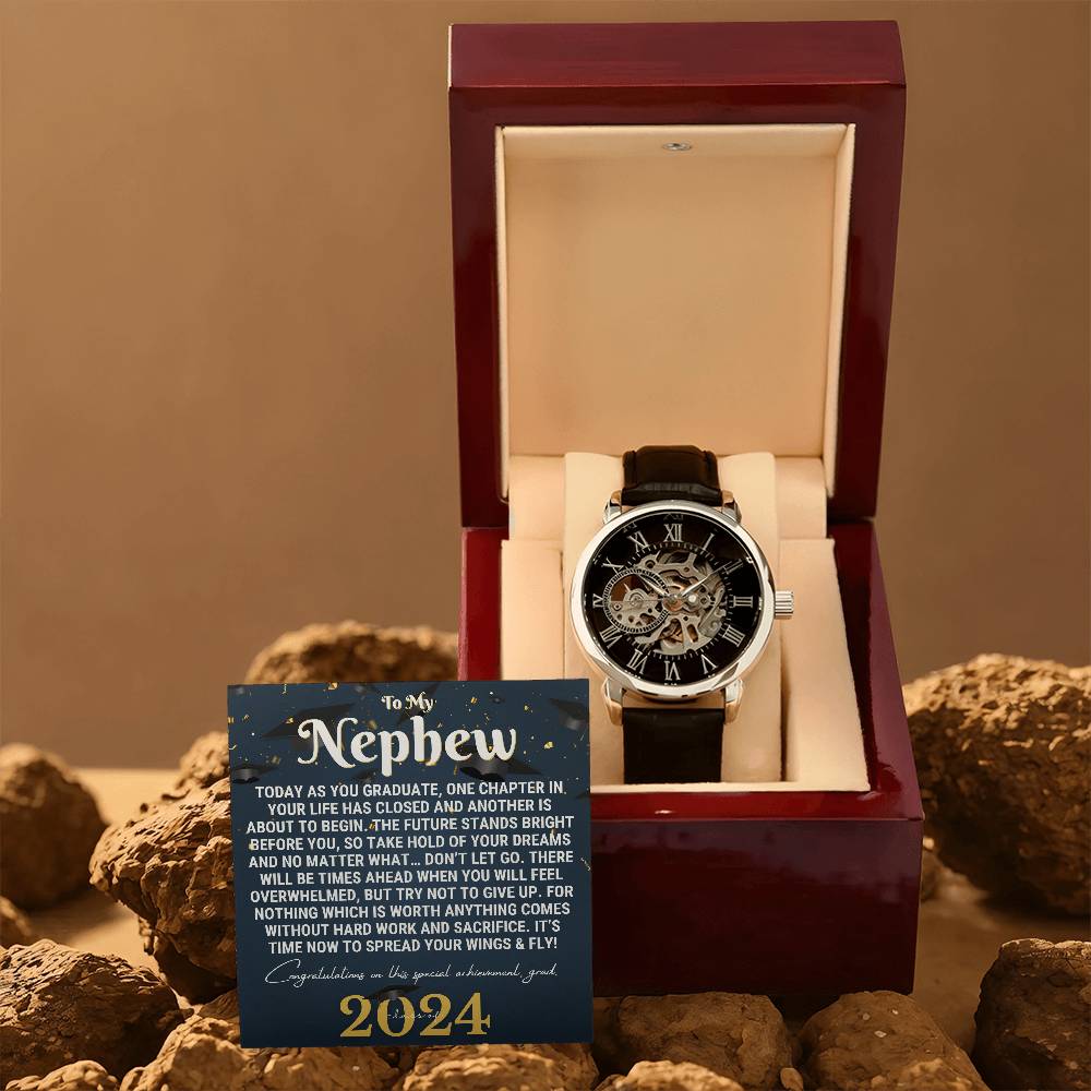 Nephew Graduation Gift from Aunt Uncle, Nephew Graduation Watch, Gift for Nephew, Meaningful Graduation Gift fro Nephew, Unique Nephew Gift