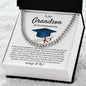 Grandson Graduation Gift from Grandma Grandpa, Best Graduation Gift for Grandson, Cuban Link Chain, Class of 2024, Grandson Gift