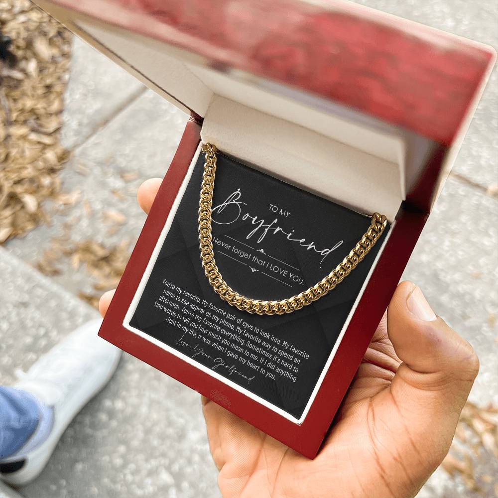 To My Boyfriend, Boyfriend Valentines Day Gift, Unique Boyfriend Birthday Gift, Promise Necklace, Best Gift for Boyfriend, Cuban Chain