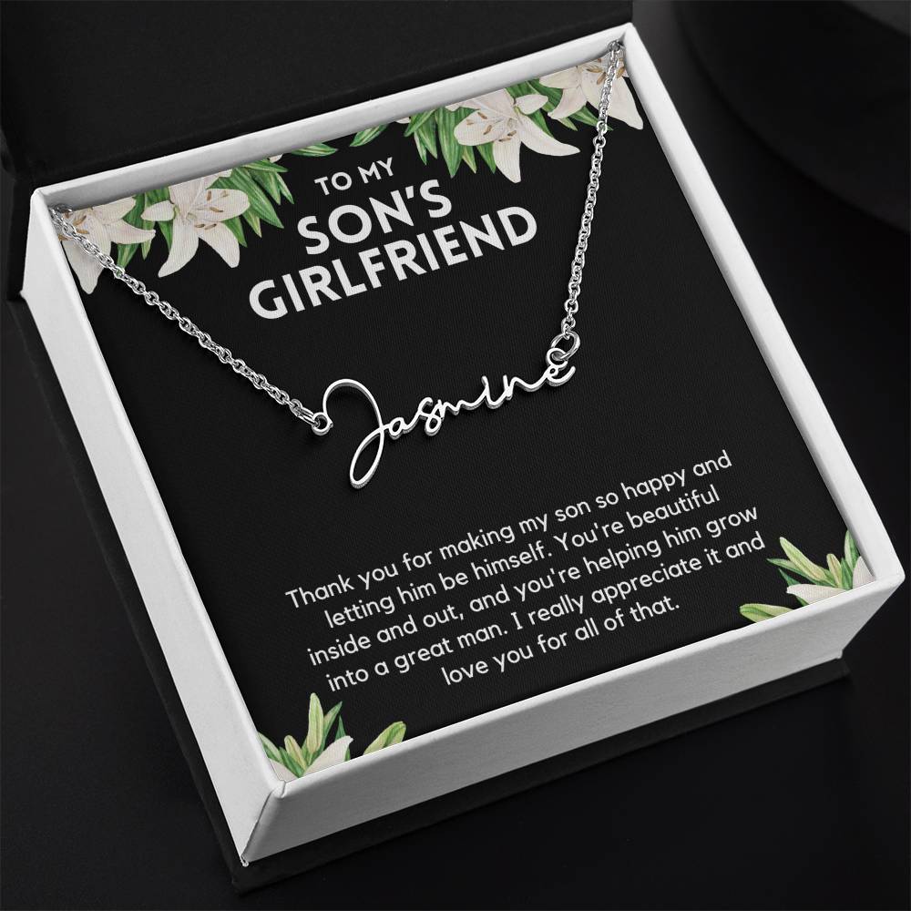 Personalized Son's Girlfriend Necklace - Perfect Gift Ideas for Christmas, Birthdays, Valentines