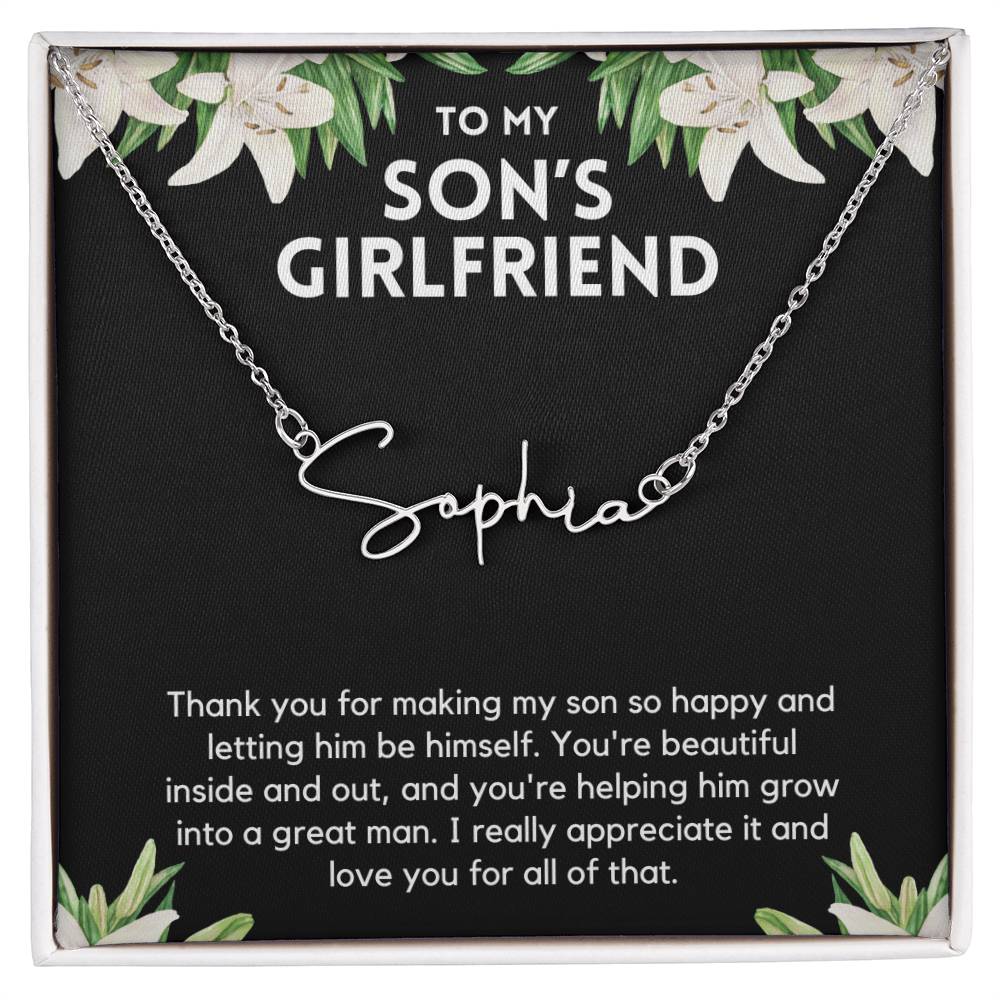 Personalized Son's Girlfriend Necklace - Perfect Gift Ideas for Christmas, Birthdays, Valentines