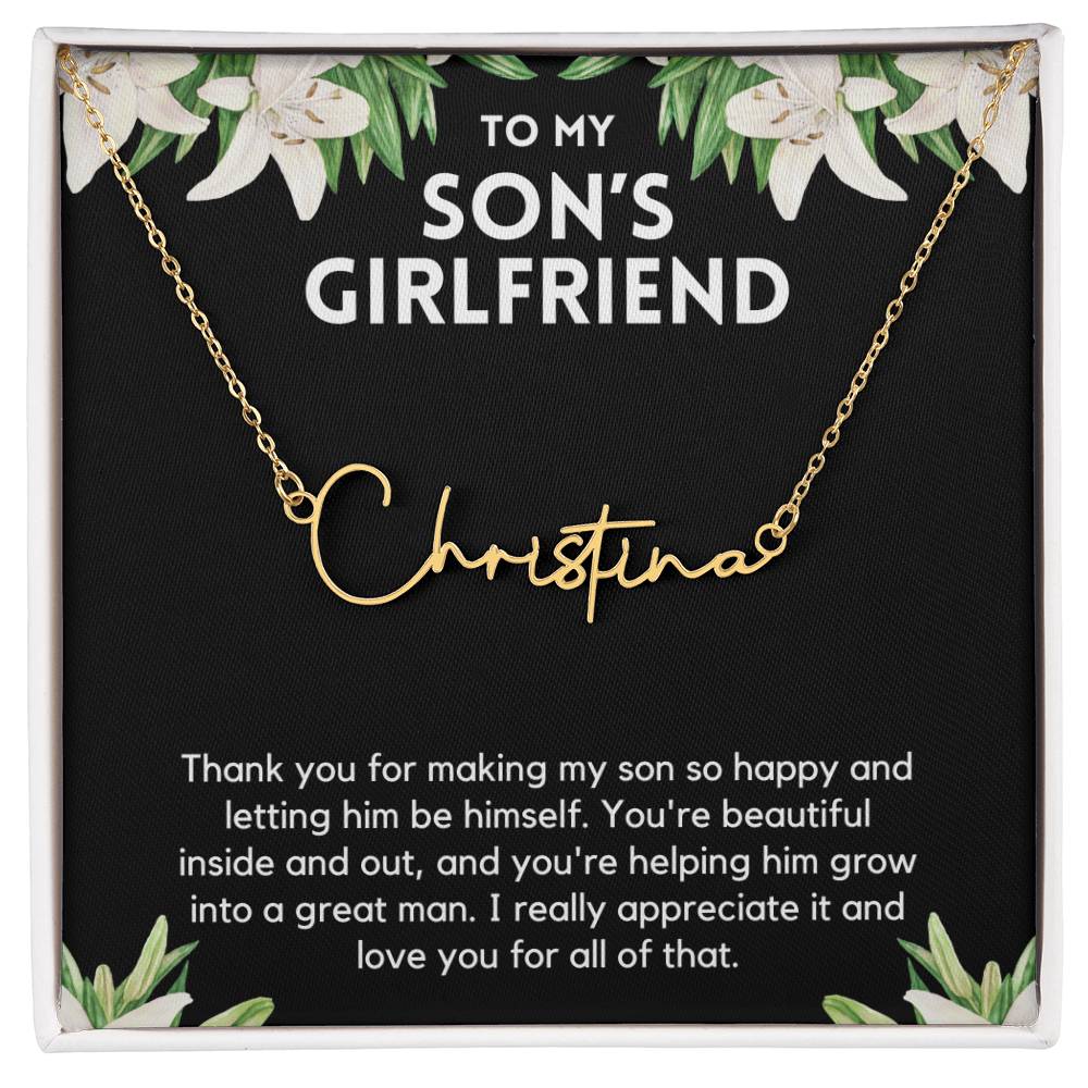 Personalized Son's Girlfriend Necklace - Perfect Gift Ideas for Christmas, Birthdays, Valentines