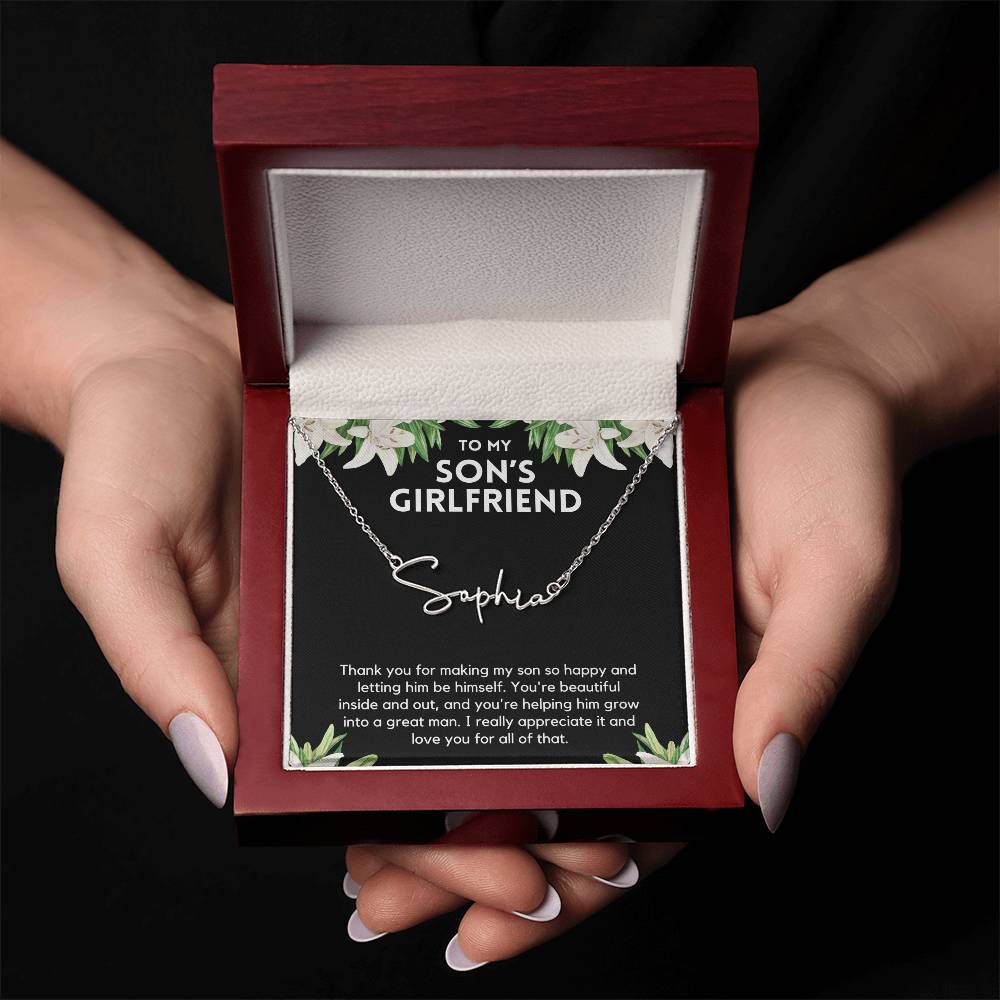 Personalized Son's Girlfriend Necklace - Perfect Gift Ideas for Christmas, Birthdays, Valentines