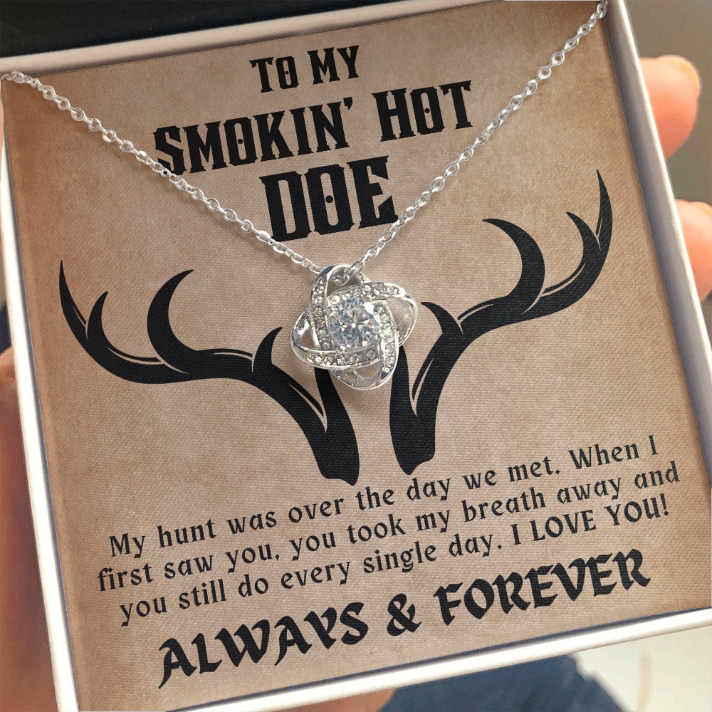 To My Smokin Hot Doe Necklace Gift for Wife, Valentine's Day Gift for Wife, Anniversary Gift for Wife, Soulmate Gift, Hunter Gift for Wife