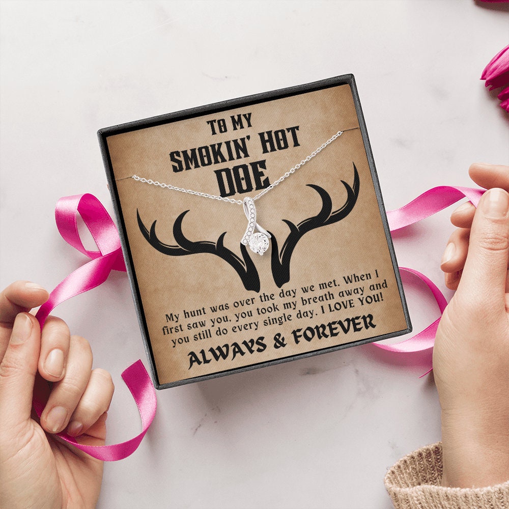 To My Smokin Hot Doe Necklace Gift for Wife, Valentine's Day Gift for Wife, Anniversary Gift for Wife