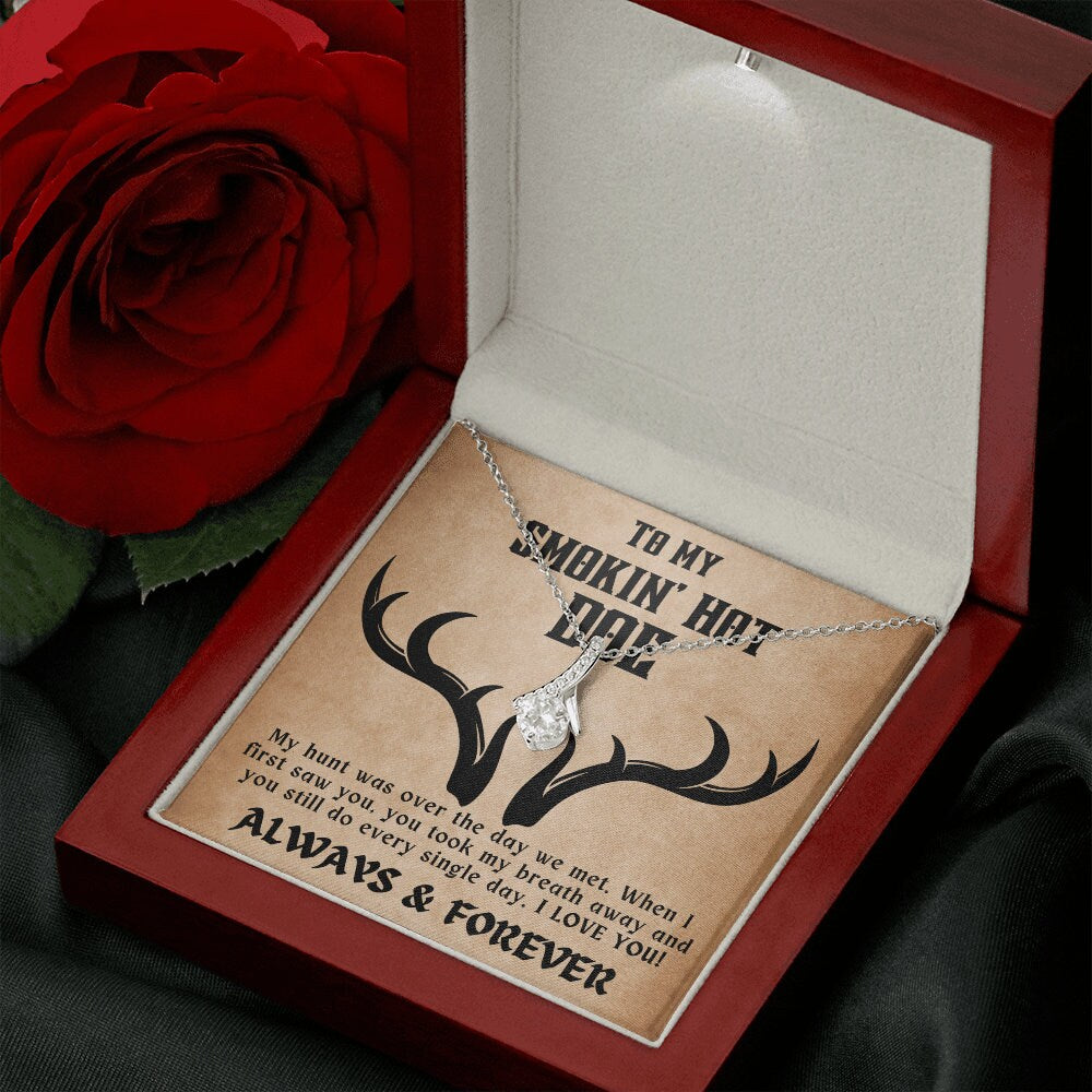 To My Smokin Hot Doe Necklace Gift for Wife, Valentine's Day Gift for Wife, Anniversary Gift for Wife