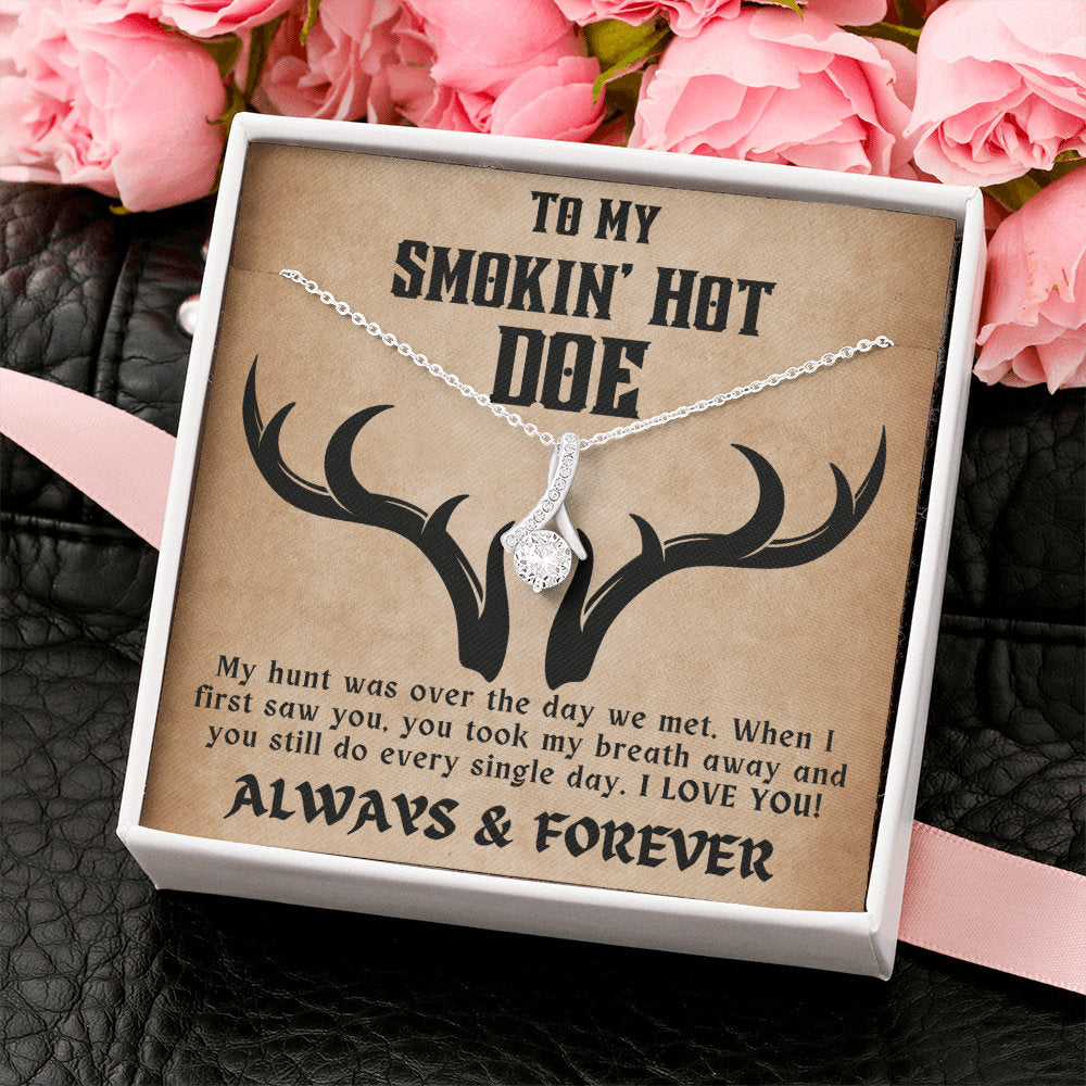To My Smokin Hot Doe Necklace Gift for Wife, Valentine's Day Gift for Wife, Anniversary Gift for Wife