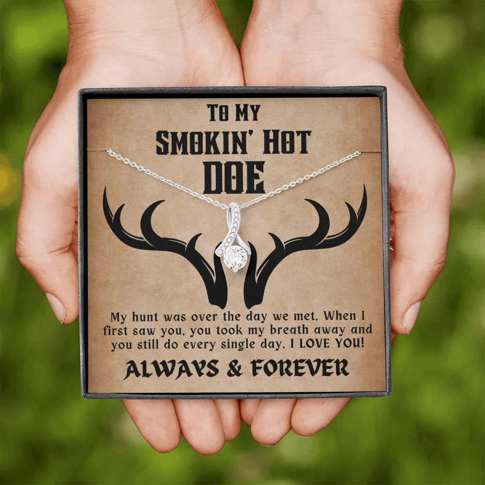 To My Smokin Hot Doe Necklace Gift for Wife, Valentine's Day Gift for Wife, Anniversary Gift for Wife
