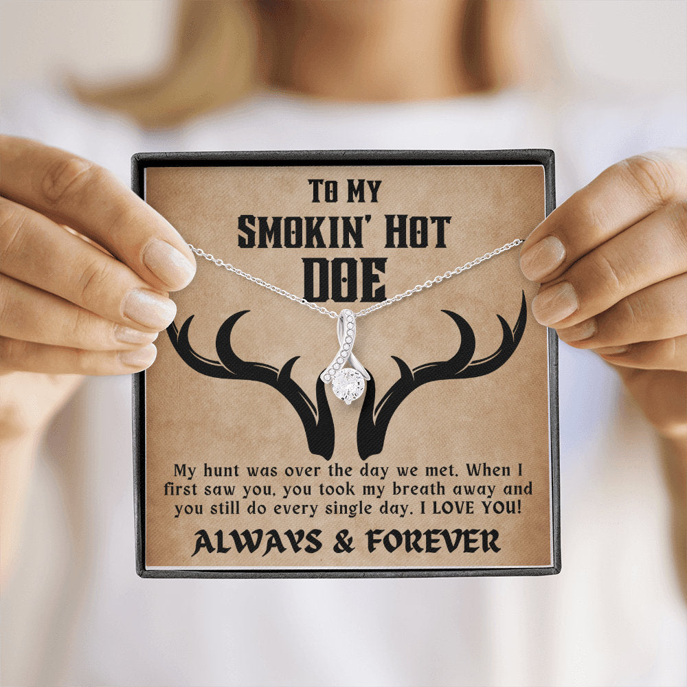 To My Smokin Hot Doe Necklace Gift for Wife, Valentine's Day Gift for Wife, Anniversary Gift for Wife