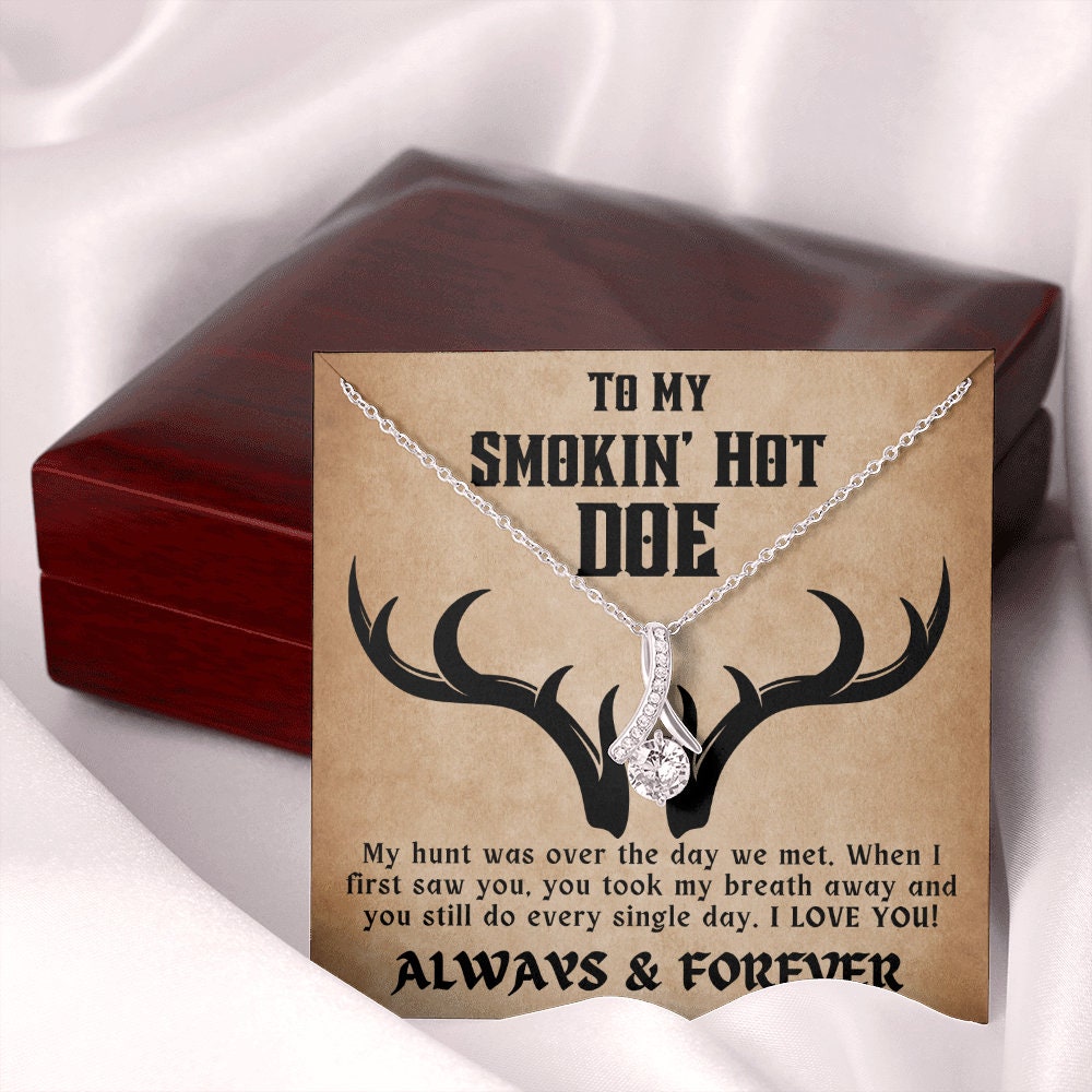 To My Smokin Hot Doe Necklace Gift for Wife, Valentine's Day Gift for Wife, Anniversary Gift for Wife