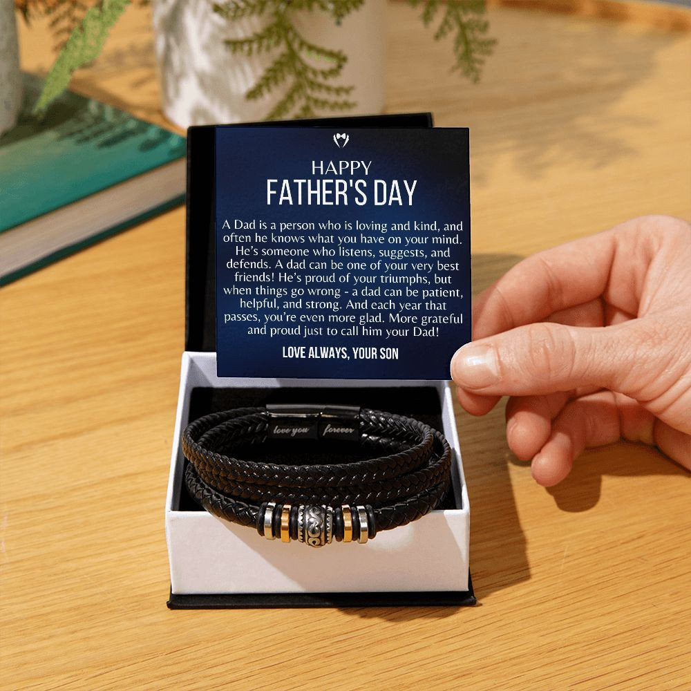 Meaningful Dad Fathers Day Gifts, Leather Bracelet, Best Fathers Day Gifts for Dad from Son, Dad Fathers Day Present, Son to Dad Gifts Ideas