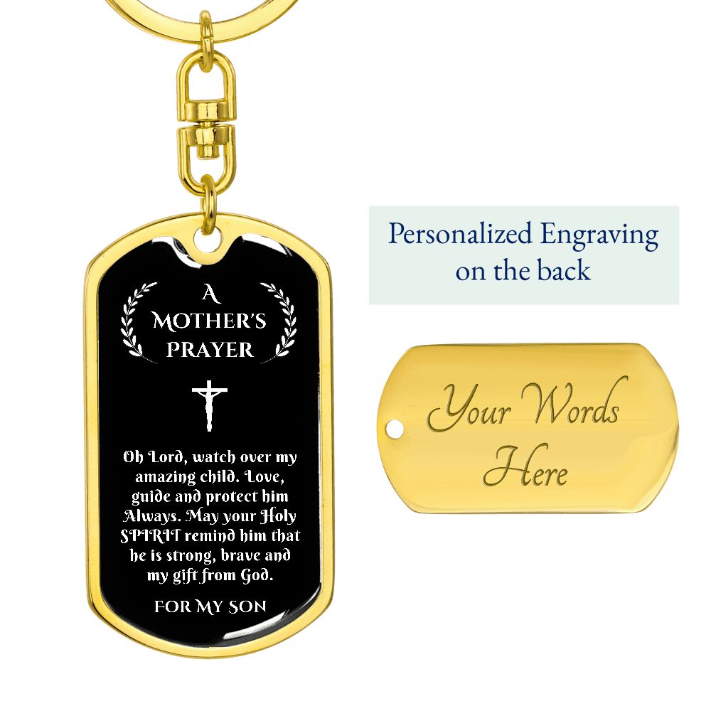 Prayer for My Son, Small Gift for Son from Mother, Mother to Son Gift, A Mother's Prayer, Prayer Key Chain for Son, Birthday, Graduation