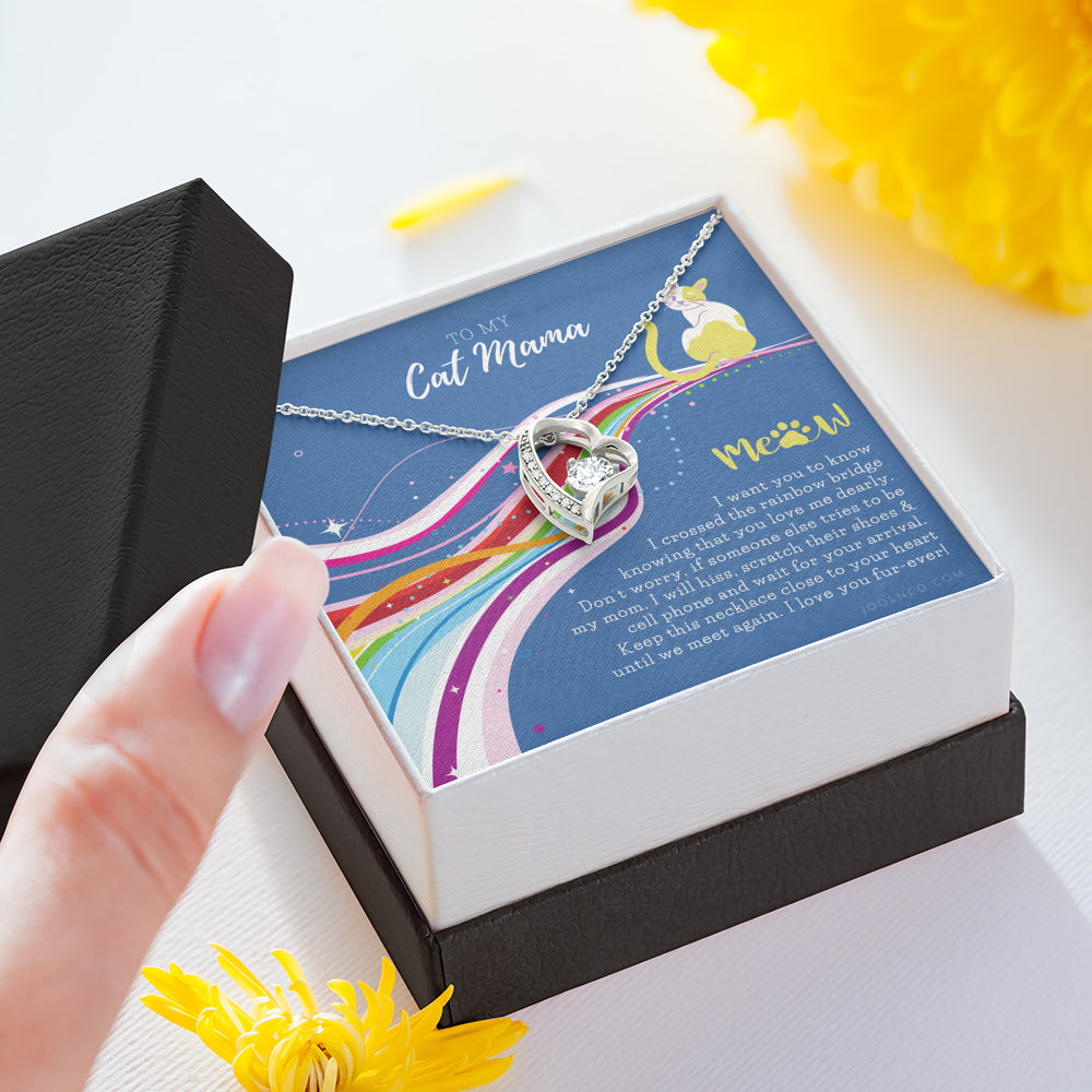 To My Cat Mama, Cat loss gifts, Rainbow Bridge Cat, Pet sympathy gift, Cat loss necklace, Until We Meet Again Necklace, Loss of Cat memorial necklace