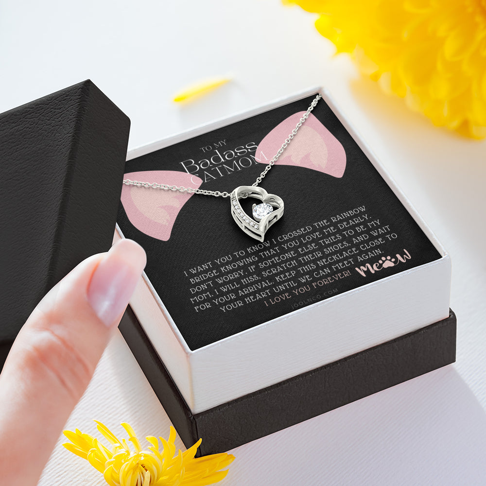 To My Badass Cat Mom, Until We Can Meet Again Necklace, Loss of Cat memorial necklace, Cat loss gifts, Rainbow Bridge Cat, Pet sympathy gift