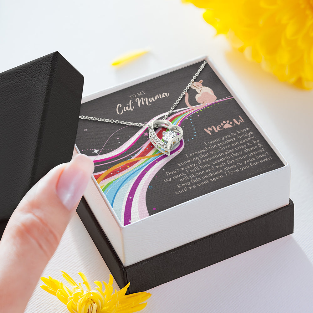 To My Cat Mama, Cat loss gifts, Rainbow Bridge Cat, Pet sympathy gift, Cat loss necklace, Until We Meet Again Necklace, Loss of Cat memorial necklace