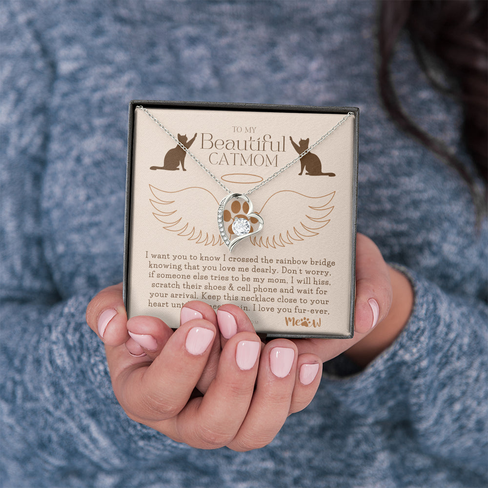 To My Cat Mama, To My Beautiful Cat Mom, Cat loss gifts, Rainbow Bridge Cat, Pet sympathy gift, Cat loss necklace, Until We Meet Again Necklace, Loss of Cat memorial necklace