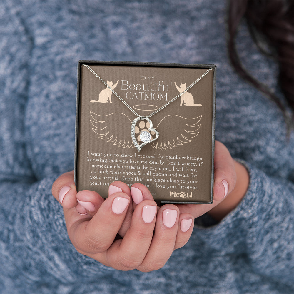 To My Cat Mama, To My Beautiful Cat Mom, Cat loss gifts, Rainbow Bridge Cat, Pet sympathy gift, Cat loss necklace, Until We Meet Again Necklace, Loss of Cat memorial necklace