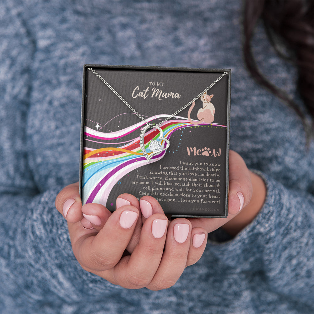 To My Cat Mama, Cat loss gifts, Rainbow Bridge Cat, Pet sympathy gift, Cat loss necklace, Until We Meet Again Necklace, Loss of Cat memorial necklace