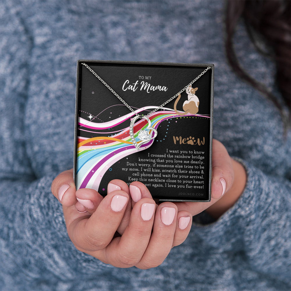 To My Cat Mama, Cat loss gifts, Rainbow Bridge Cat, Pet sympathy gift, Cat loss necklace, Until We Meet Again Necklace, Loss of Cat memorial necklace