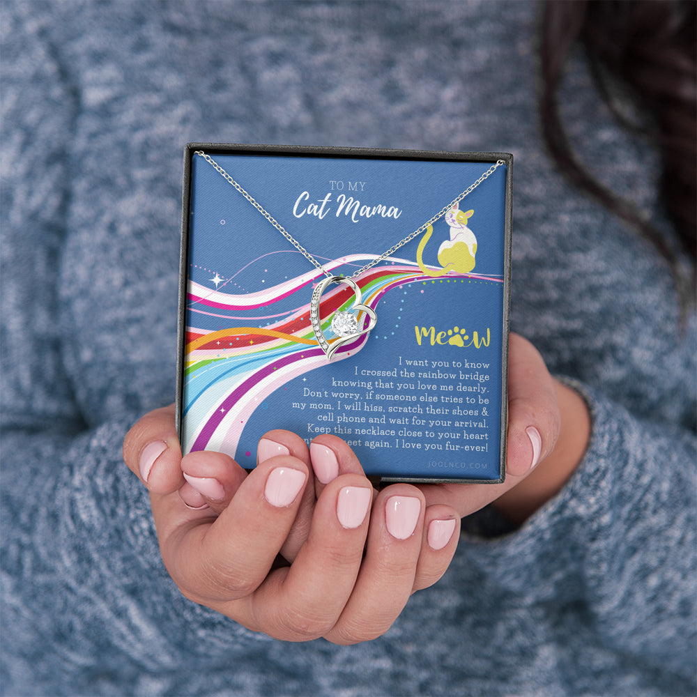 To My Cat Mama, Cat loss gifts, Rainbow Bridge Cat, Pet sympathy gift, Cat loss necklace, Until We Meet Again Necklace, Loss of Cat memorial necklace