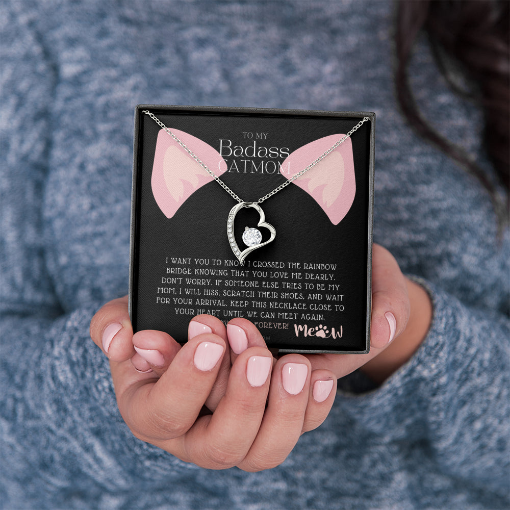 To My Badass Cat Mom, Until We Can Meet Again Necklace, Loss of Cat memorial necklace, Cat loss gifts, Rainbow Bridge Cat, Pet sympathy gift