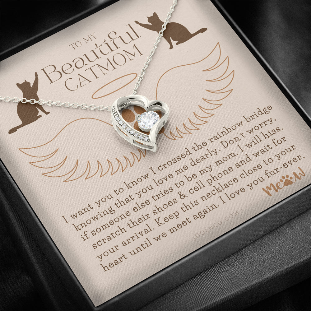 To My Cat Mama, To My Beautiful Cat Mom, Cat loss gifts, Rainbow Bridge Cat, Pet sympathy gift, Cat loss necklace, Until We Meet Again Necklace, Loss of Cat memorial necklace