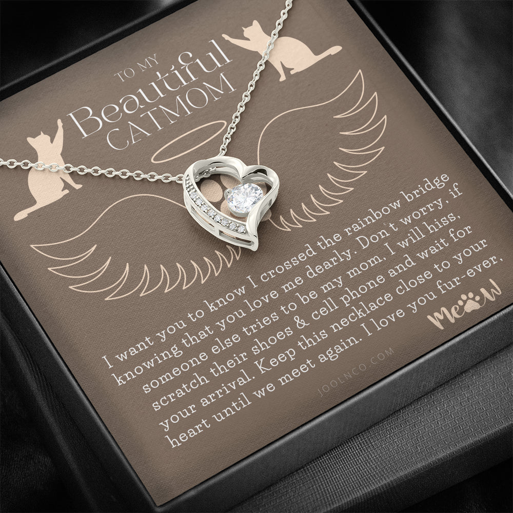 To My Cat Mama, To My Beautiful Cat Mom, Cat loss gifts, Rainbow Bridge Cat, Pet sympathy gift, Cat loss necklace, Until We Meet Again Necklace, Loss of Cat memorial necklace