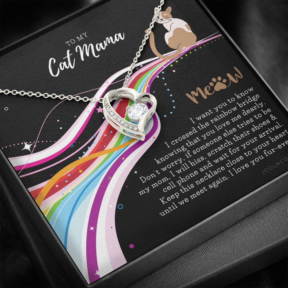 To My Cat Mama, Cat loss gifts, Rainbow Bridge Cat, Pet sympathy gift, Cat loss necklace, Until We Meet Again Necklace, Loss of Cat memorial necklace