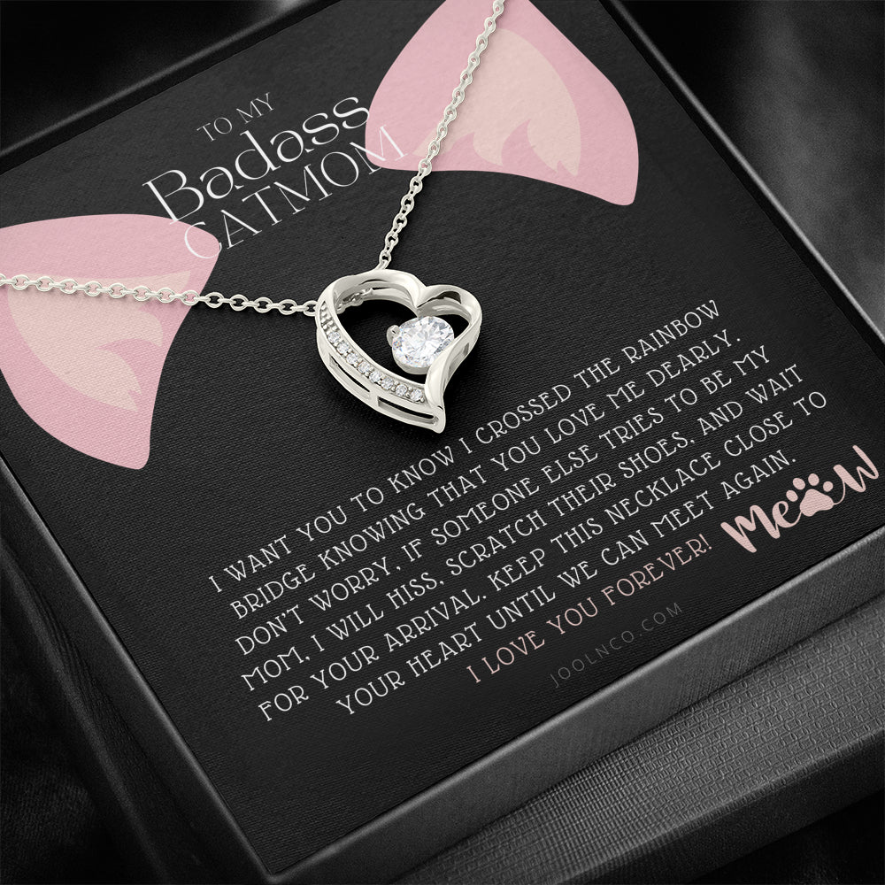 To My Badass Cat Mom, Until We Can Meet Again Necklace, Loss of Cat memorial necklace, Cat loss gifts, Rainbow Bridge Cat, Pet sympathy gift