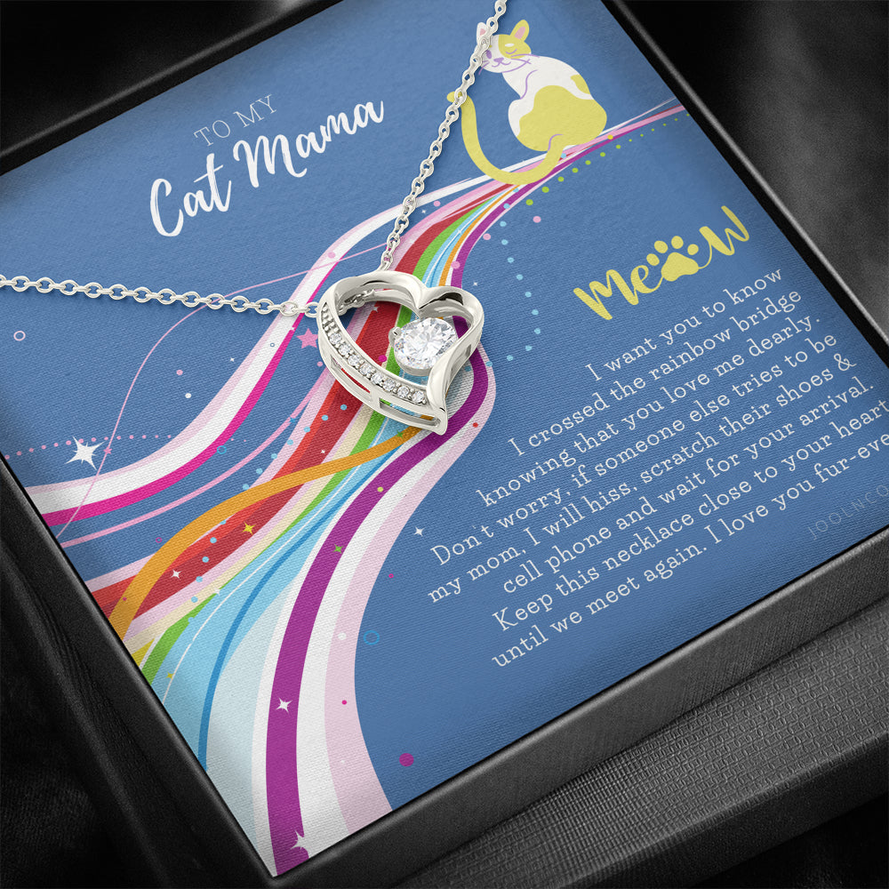 To My Cat Mama, Cat loss gifts, Rainbow Bridge Cat, Pet sympathy gift, Cat loss necklace, Until We Meet Again Necklace, Loss of Cat memorial necklace