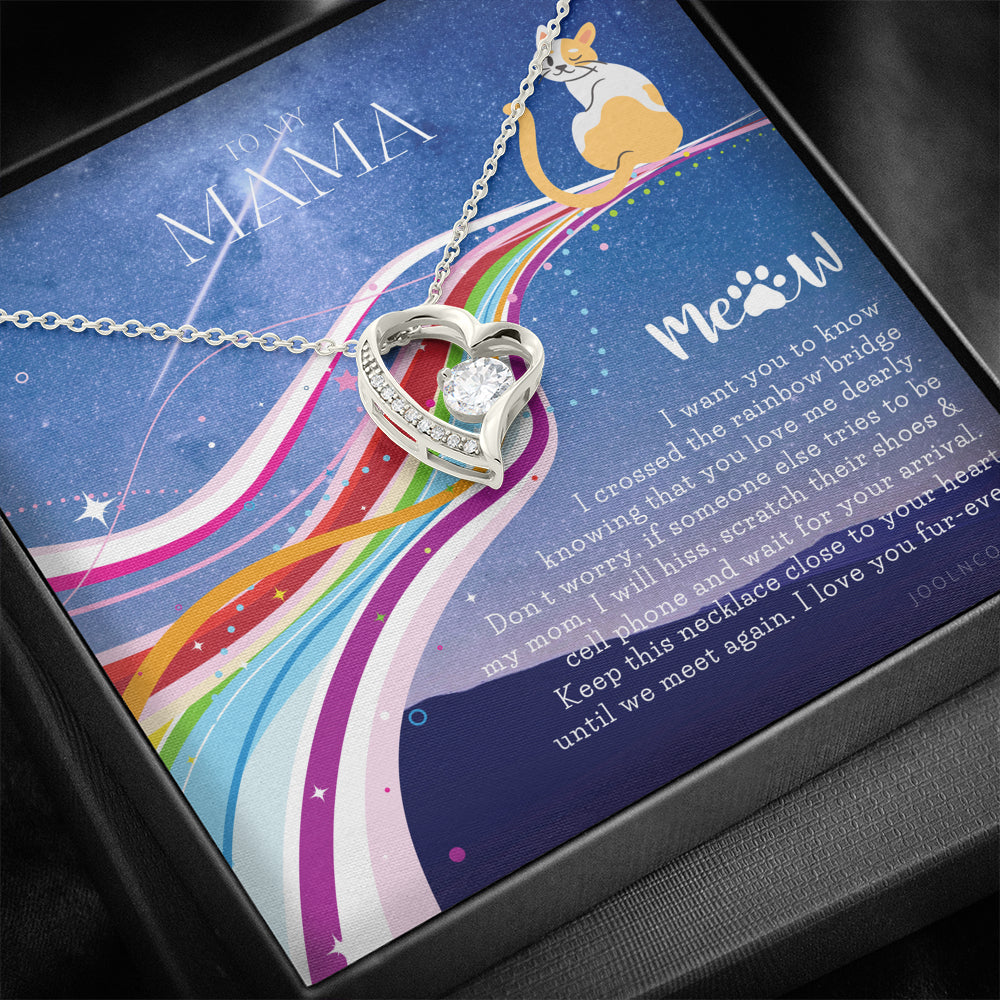 To My Cat Mama, Cat loss gifts, Rainbow Bridge Cat, Pet sympathy gift, Cat loss necklace, Until We Meet Again Necklace, Loss of Cat memorial necklace