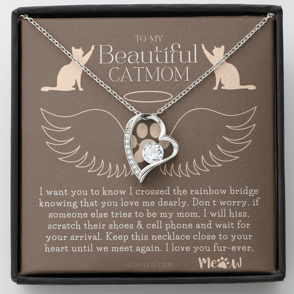 To My Cat Mama, To My Beautiful Cat Mom, Cat loss gifts, Rainbow Bridge Cat, Pet sympathy gift, Cat loss necklace, Until We Meet Again Necklace, Loss of Cat memorial necklace