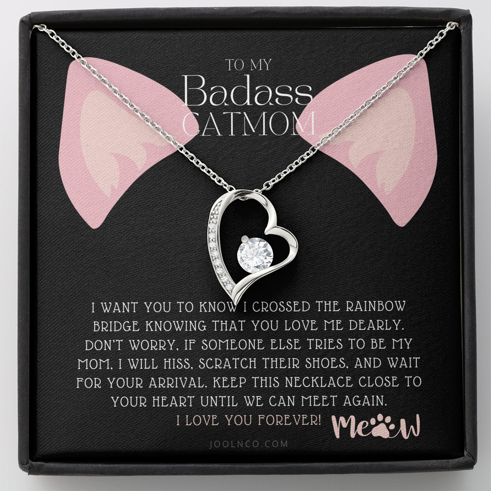 To My Badass Cat Mom, Until We Can Meet Again Necklace, Loss of Cat memorial necklace, Cat loss gifts, Rainbow Bridge Cat, Pet sympathy gift