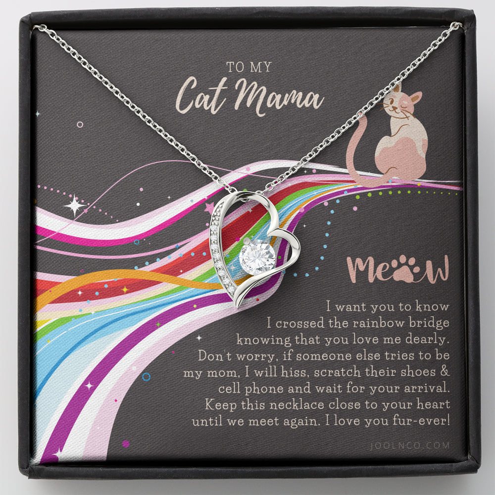 To My Cat Mama, Cat loss gifts, Rainbow Bridge Cat, Pet sympathy gift, Cat loss necklace, Until We Meet Again Necklace, Loss of Cat memorial necklace