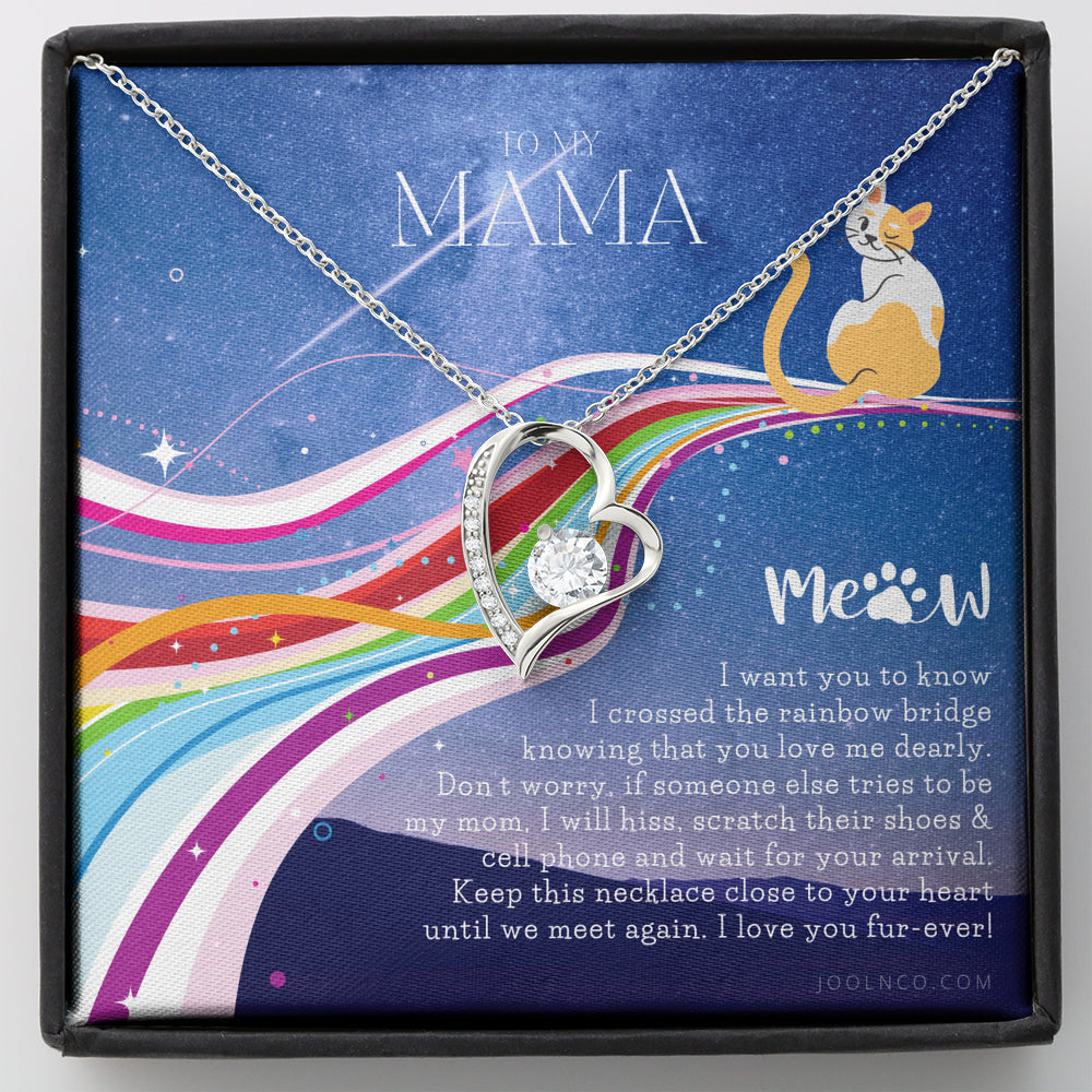 To My Cat Mama, Cat loss gifts, Rainbow Bridge Cat, Pet sympathy gift, Cat loss necklace, Until We Meet Again Necklace, Loss of Cat memorial necklace