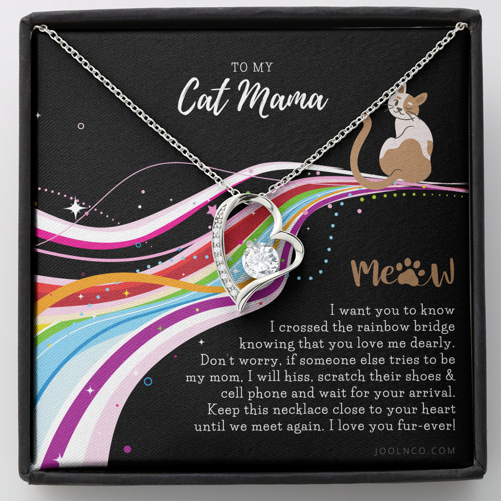 To My Cat Mama, Cat loss gifts, Rainbow Bridge Cat, Pet sympathy gift, Cat loss necklace, Until We Meet Again Necklace, Loss of Cat memorial necklace