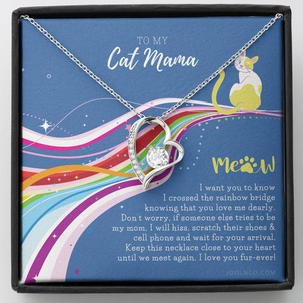 To My Cat Mama, Cat loss gifts, Rainbow Bridge Cat, Pet sympathy gift, Cat loss necklace, Until We Meet Again Necklace, Loss of Cat memorial necklace