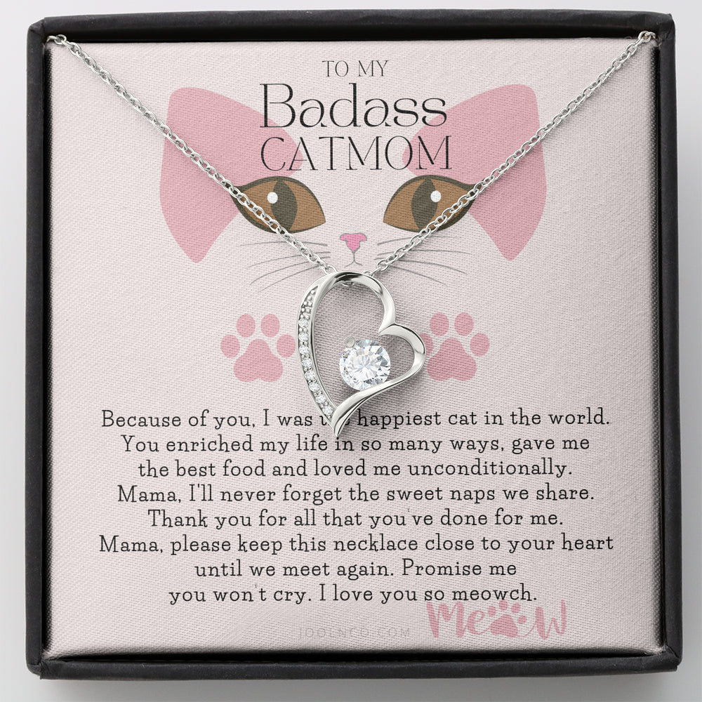 To My Cat Mama, To My Badass Cat Mom, Cat loss gifts, Rainbow Bridge Cat, Pet sympathy gift, Cat loss necklace, Until We Meet Again Necklace, Loss of Cat memorial necklace