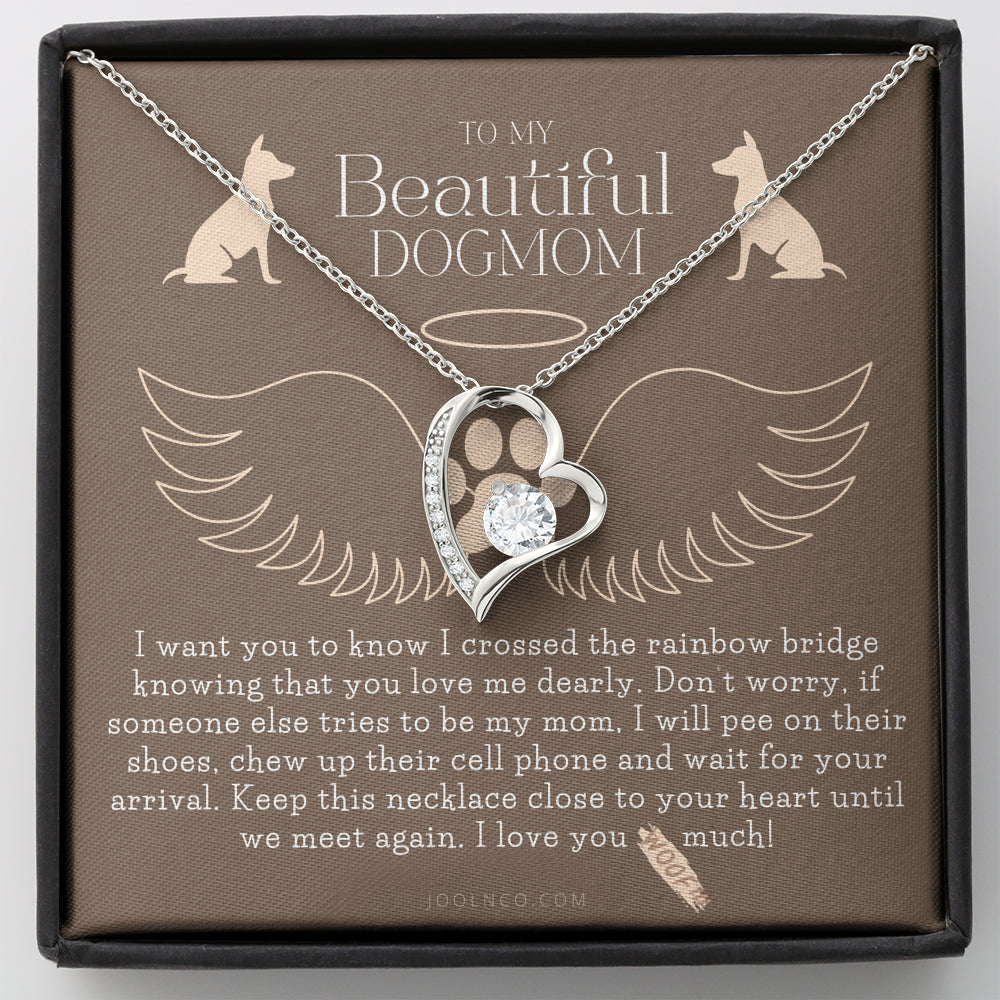 To My Dog Mama, Beautiful Dog Mom, Until We Meet Again Necklace, Loss of Dog memorial necklace, Dog loss gifts, Rainbow Bridge Dog, Pet sympathy gift
