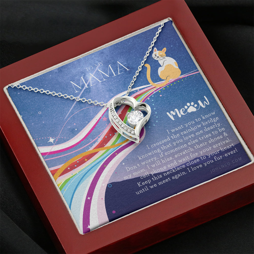 To My Cat Mama, Cat loss gifts, Rainbow Bridge Cat, Pet sympathy gift, Cat loss necklace, Until We Meet Again Necklace, Loss of Cat memorial necklace