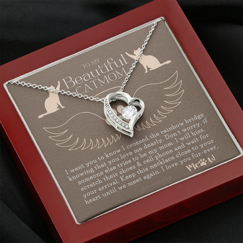 To My Cat Mama, To My Beautiful Cat Mom, Cat loss gifts, Rainbow Bridge Cat, Pet sympathy gift, Cat loss necklace, Until We Meet Again Necklace, Loss of Cat memorial necklace