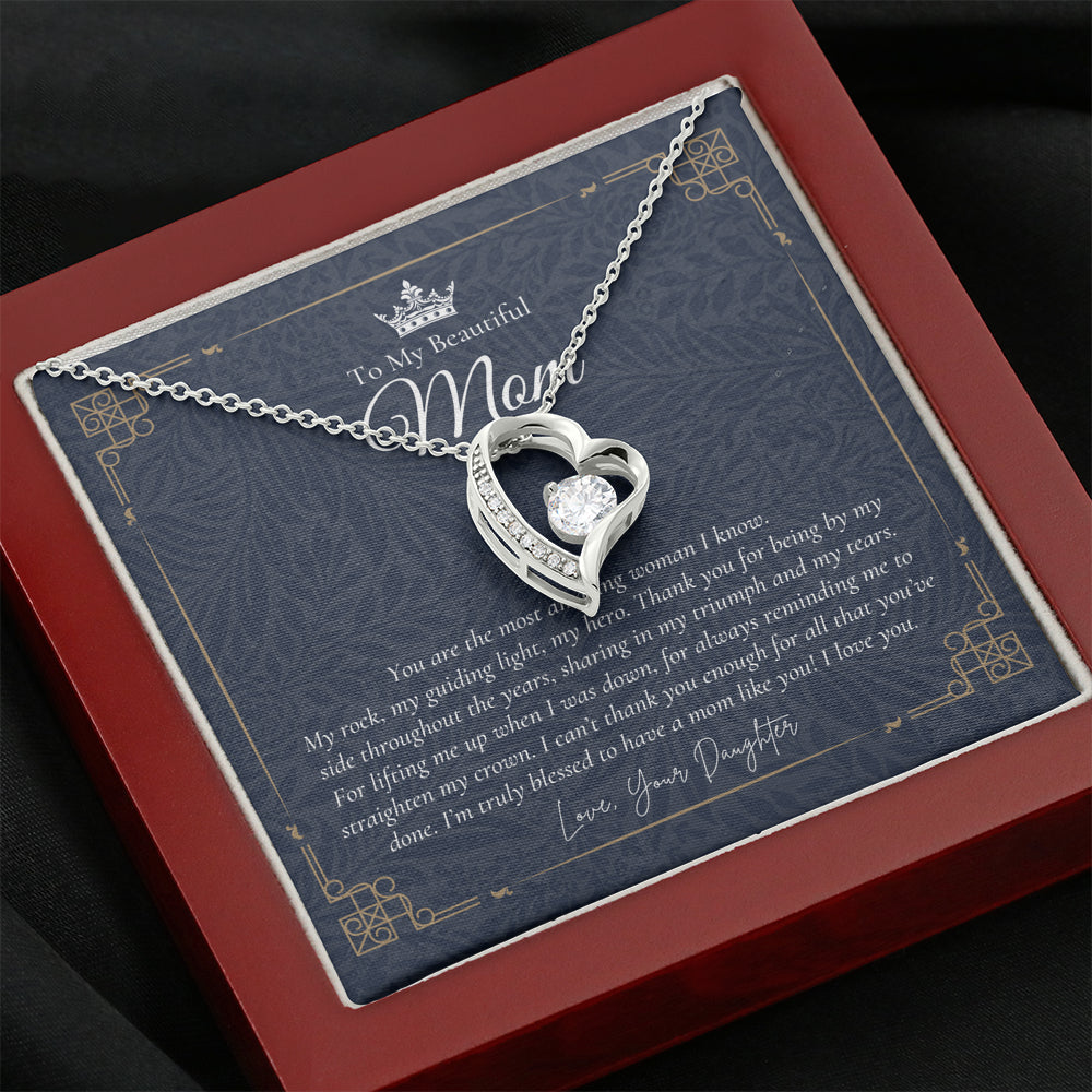 To My Beautiful Mom Necklace | Beautiful Mom Gift | Mother’s Day Gift | Birthday Gift | Gift from Daughter on Wedding Day