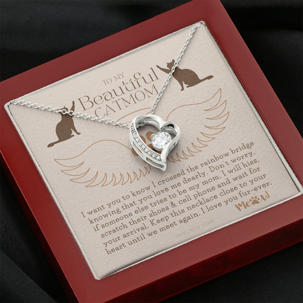 To My Cat Mama, To My Beautiful Cat Mom, Cat loss gifts, Rainbow Bridge Cat, Pet sympathy gift, Cat loss necklace, Until We Meet Again Necklace, Loss of Cat memorial necklace