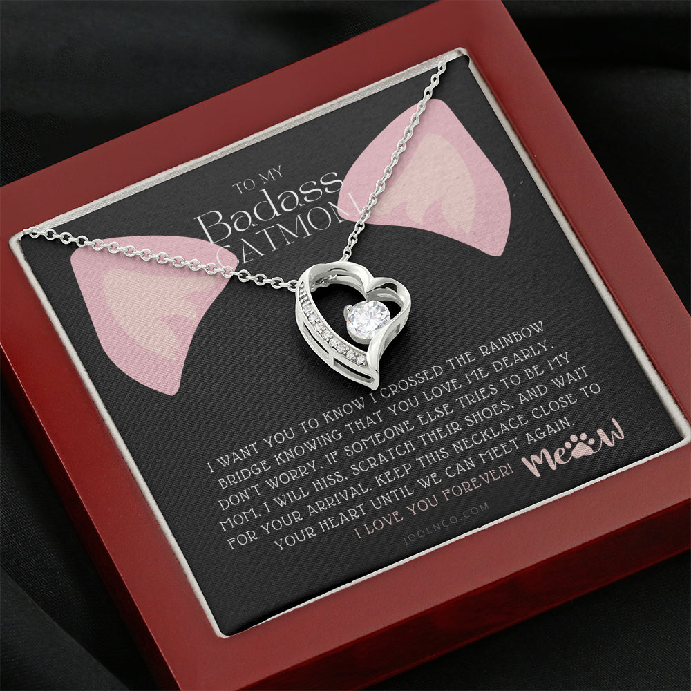 To My Badass Cat Mom, Until We Can Meet Again Necklace, Loss of Cat memorial necklace, Cat loss gifts, Rainbow Bridge Cat, Pet sympathy gift